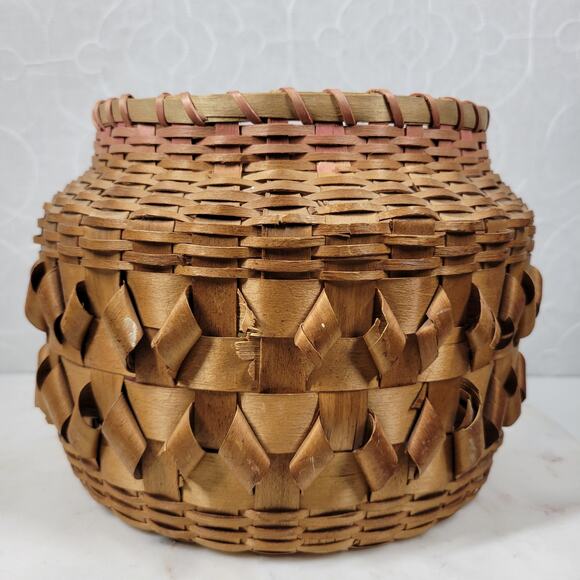 Vintage Handmade Bamboo Snake Charmer Basket 7